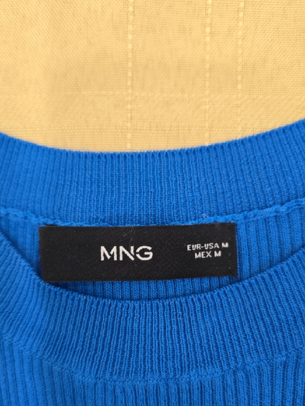 MNG Mango Electric Blue Ribbed Sleeveless Tank Top Size M - Picture 8 of 8